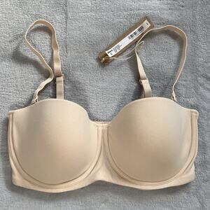 SKIMS Fits Everybody 32C Strapless Bra in Sand BA-BAN-3151 Detachable Straps NWT